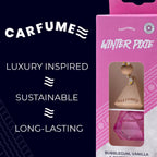 Carfume Winter Pixie Car Air Freshener Gift Set - Bubblegum Vanilla Cotton Candy - Hanging Diffuser Surge Can - Pink Car Accessory - Damaged Box