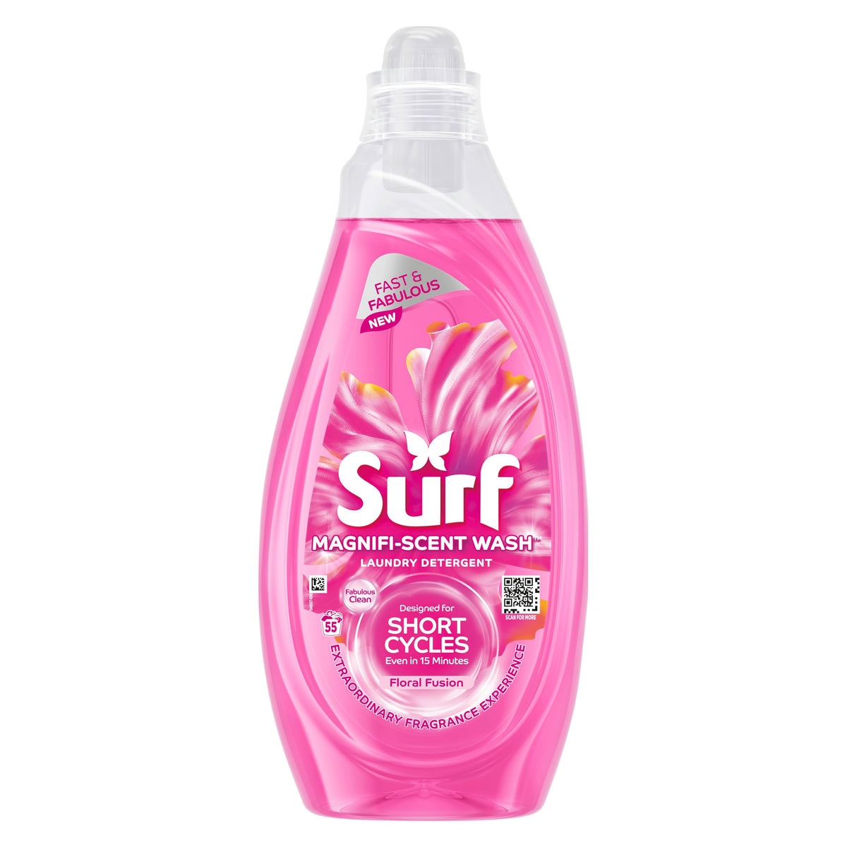 Surf Magnifi-Scent Floral Fusion Laundry Liquid Detergent 1.485L 55 Washes Fast Cycles - New