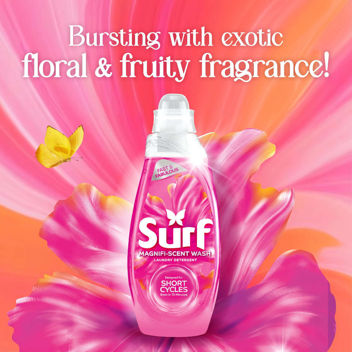 Surf Magnifi-Scent Floral Fusion Laundry Liquid Detergent 1.485L 55 Washes Fast Cycles - New