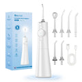 Bezvoi Water Flosser Cordless - Oral Irrigator LED Display 5 Modes 300ml IPX7 Electric Tooth Cleaner 6 Jet Tips - White - Damaged Box