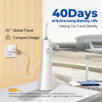 Bezvoi Water Flosser Cordless - Oral Irrigator LED Display 5 Modes 300ml IPX7 Electric Tooth Cleaner 6 Jet Tips - White - Damaged Box