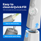 Bezvoi Water Flosser Cordless - Oral Irrigator LED Display 5 Modes 300ml IPX7 Electric Tooth Cleaner 6 Jet Tips - White - Damaged Box