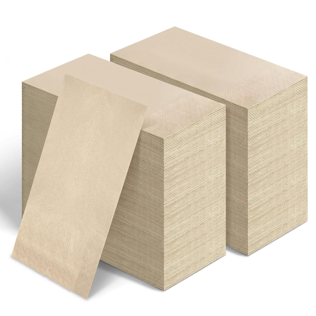 LEKOCH 300 Pcs Disposable Bamboo Paper Napkins - 2 Ply Compostable Eco Friendly Dinner Napkins 40x40cm - Damaged Box