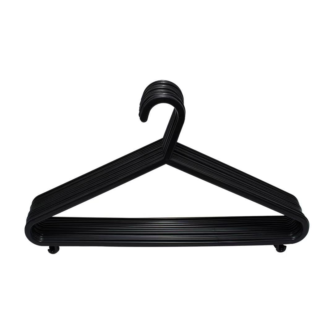 REQUISITE NEEDS 100 Pack Adult Coat Hangers - Strong Plastic Space Saving - Trouser Bar Suits Coats Clothes Rails - Damaged Box