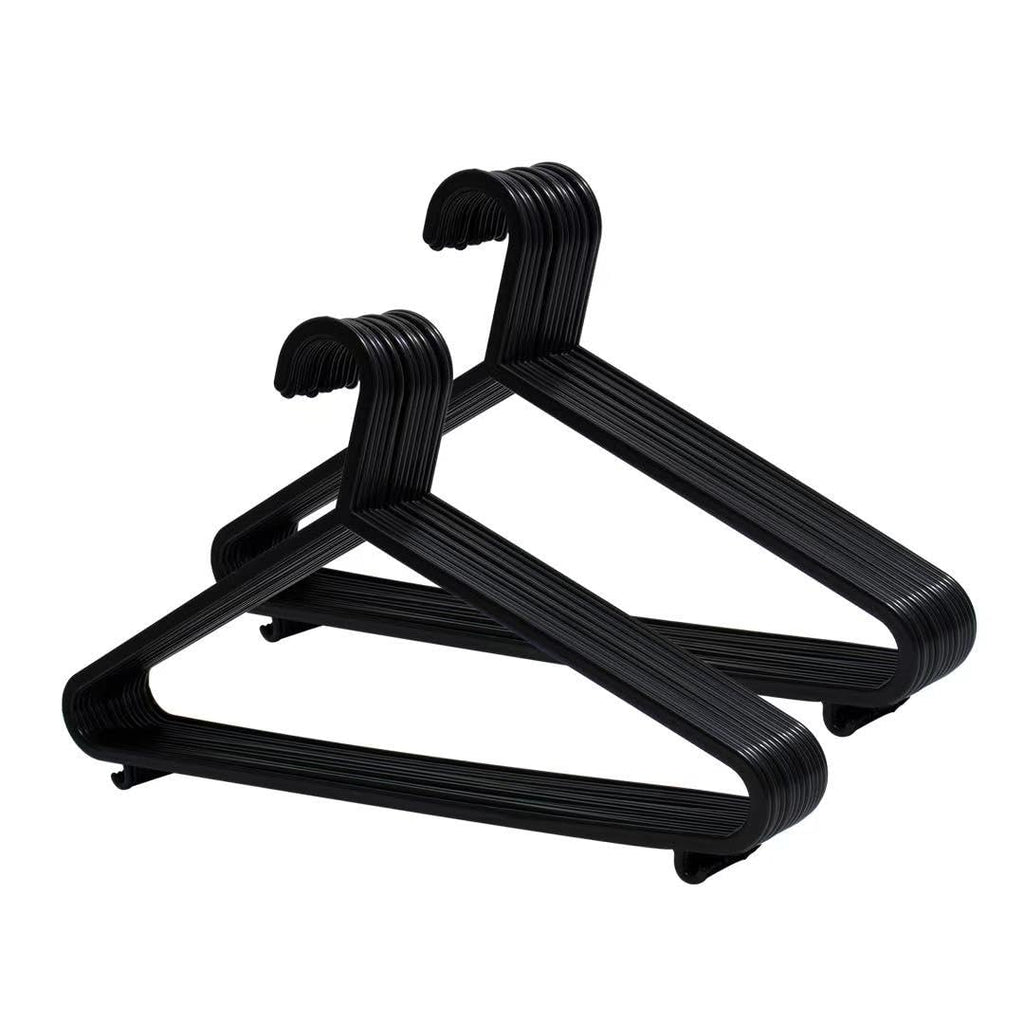 REQUISITE NEEDS 100 Pack Adult Coat Hangers - Strong Plastic Space Saving - Trouser Bar Suits Coats Clothes Rails - Damaged Box