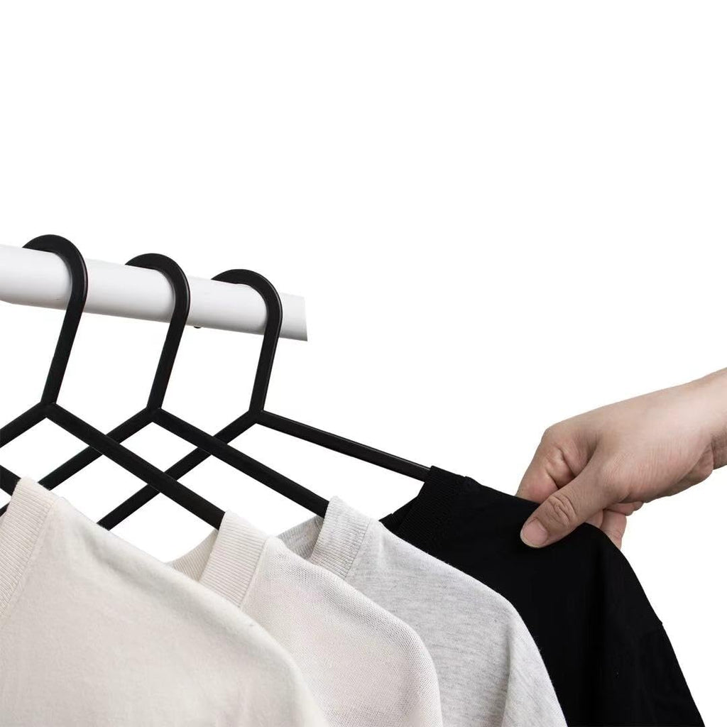 REQUISITE NEEDS 100 Pack Adult Coat Hangers - Strong Plastic Space Saving - Trouser Bar Suits Coats Clothes Rails - Damaged Box
