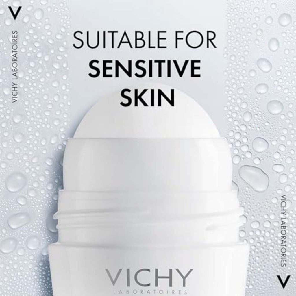 Vichy 24H Dry Touch Roll-On Deodorant for Sensitive Skin - 50ml Antiperspirant - New