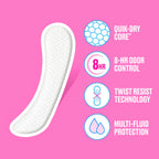 Carefree Liners - Extra Long Unscented Panty Liners - 100 Count - Damaged Box