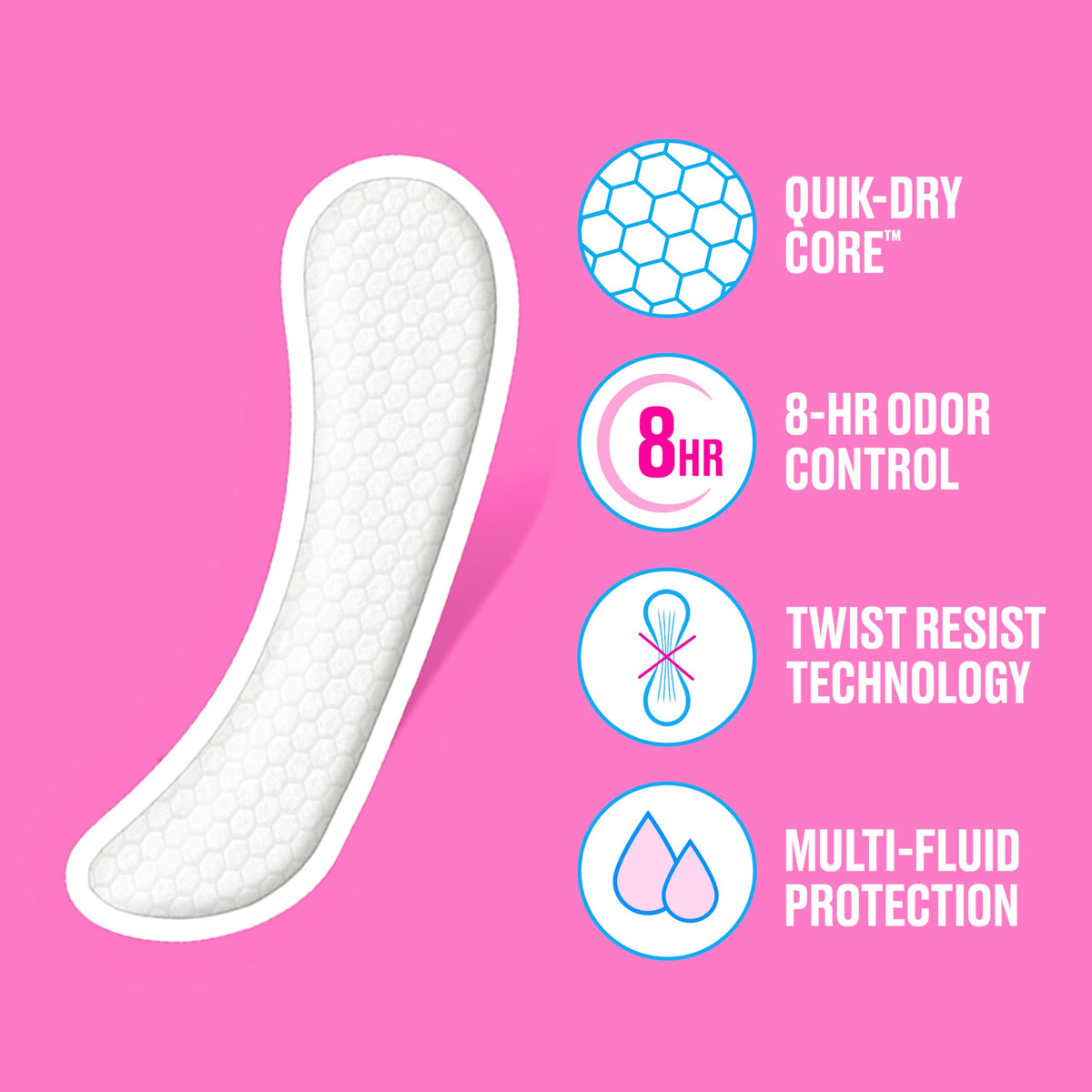 Carefree Liners - Extra Long Unscented Panty Liners - 100 Count - Damaged Box