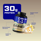 USN Wholefood Muscle Gain Protein Powder - Vanilla - 2kg Vegan All-in-One Protein Shake Mix - Mass Gainer Meal Replacement - Damaged Box - BBE 06/2028