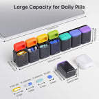 KOVIUU Weekly Pill Organiser Magnetic - 7 Day 1 Time a Day Pill Box - BPA Free Dispenser - Like New