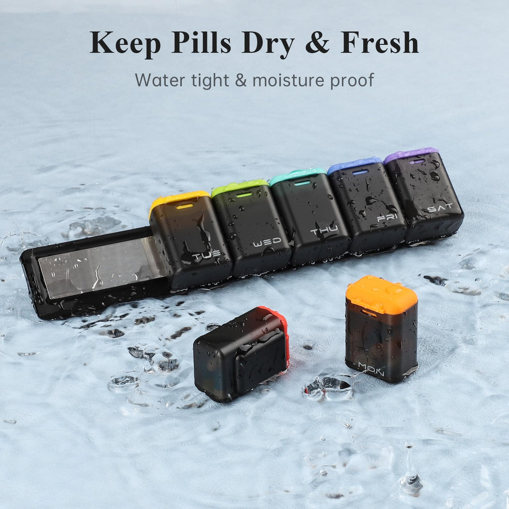 KOVIUU Weekly Pill Organiser Magnetic - 7 Day 1 Time a Day Pill Box - BPA Free Dispenser - Like New