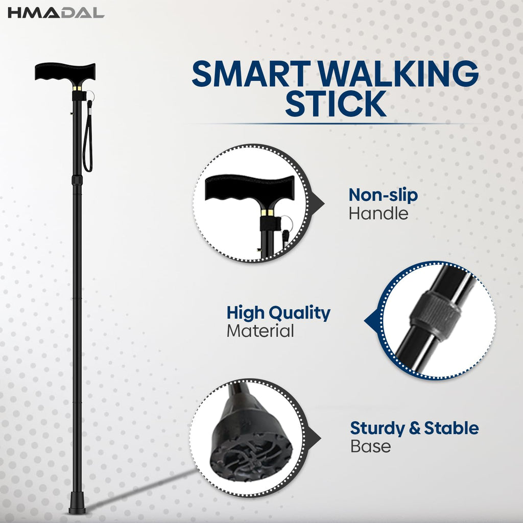 Adjustable Height Folding Walking Stick Cane - Mobility Aid Support - Damaged Box