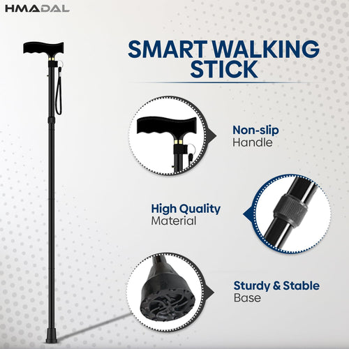 Adjustable Height Folding Walking Stick Cane - Mobility Aid Support - Damaged Box