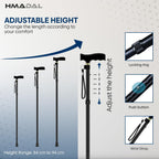 Adjustable Height Folding Walking Stick Cane - Mobility Aid Support - Damaged Box