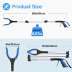Litter Picker Grabber Stick - Foldable Long Reach Grabber Tool - 91cm 36 Inch - Magnetic Tip - Mobility Aid Rubbish Trash Pick Up - - Damaged Box