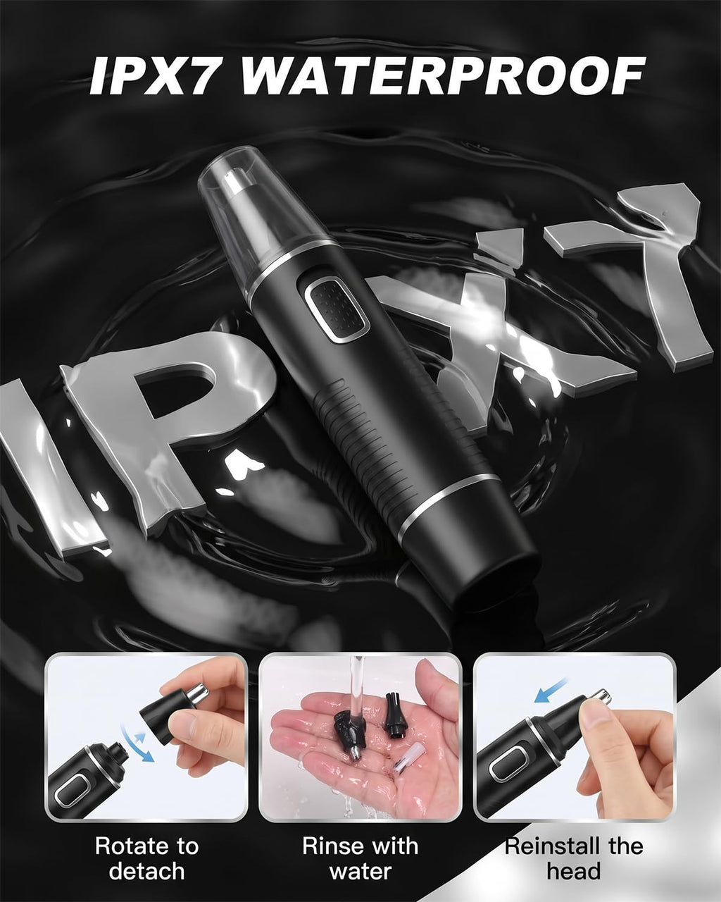 USB-C Nose Hair Trimmer for Men - Painless Precision Compact Powerful Facial Hair Removal - Damaged Box