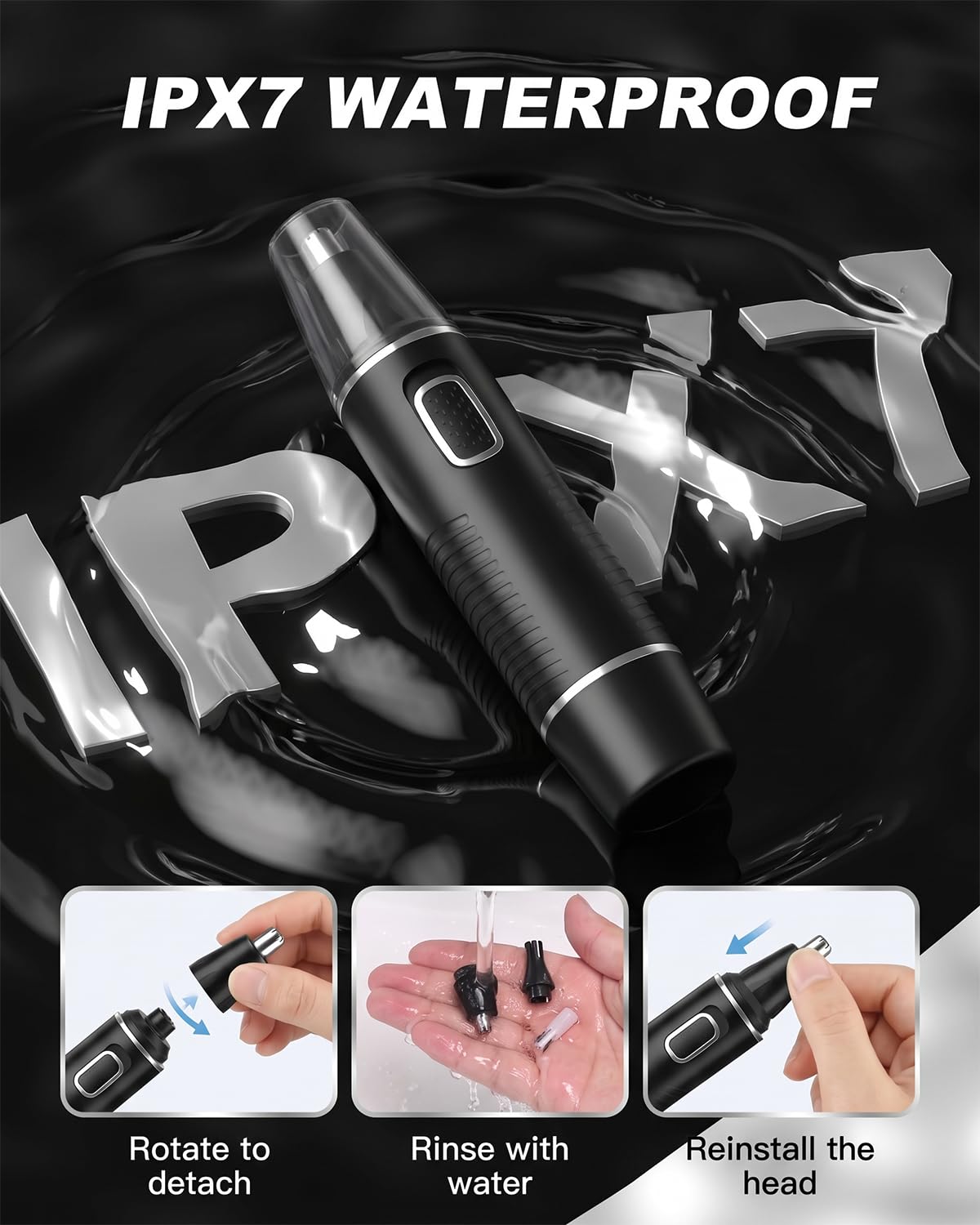 USB-C Nose Hair Trimmer for Men - Painless Precision Compact Powerful Facial Hair Removal - Damaged Box