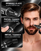 USB-C Nose Hair Trimmer for Men - Painless Precision Compact Powerful Facial Hair Removal - Damaged Box