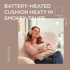 Beurer Heaty Cordless Heating Pad - Battery Powered - 3 Temp Settings - Fast Heat - Smokey Taupe Velvet Fabric - Very Good