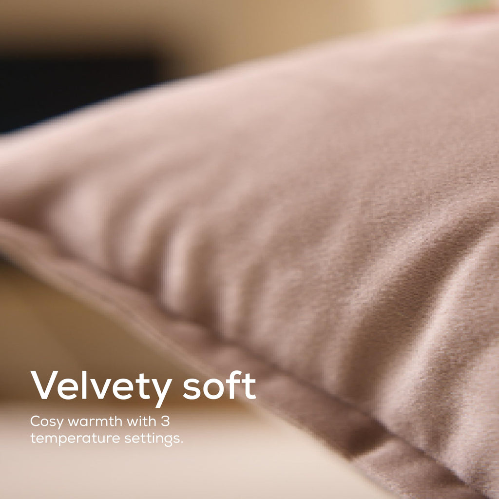 Beurer Heaty Cordless Heating Pad - Battery Powered - 3 Temp Settings - Fast Heat - Smokey Taupe Velvet Fabric - Very Good