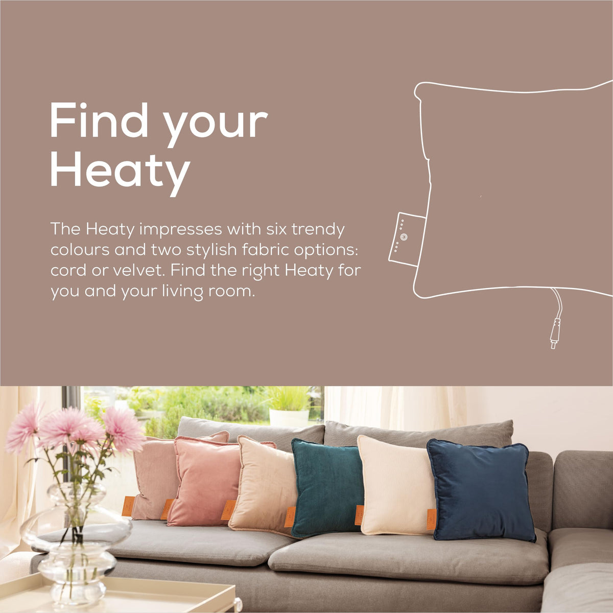Beurer Heaty Cordless Heating Pad - Battery Powered - 3 Temp Settings - Fast Heat - Smokey Taupe Velvet Fabric - Very Good