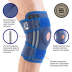 Neo-G Stabilized Knee Support - Open Patella - Adjustable - Blue - One Size - Knee Brace - Damaged Box