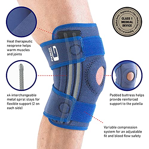 Neo-G Stabilized Knee Support - Open Patella - Adjustable - Blue - One Size - Knee Brace - Damaged Box