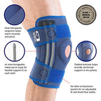 Neo-G Stabilized Knee Support - Open Patella - Adjustable - Blue - One Size - Knee Brace - Damaged Box