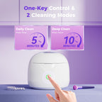 Ultrasonic Retainer Cleaner Machine 45kHz Portable Dental Cleaning Pod for Mouth Guards Aligner Night Guard Braces Jewelry - Damaged Box