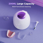 Ultrasonic Retainer Cleaner Machine 45kHz Portable Dental Cleaning Pod for Mouth Guards Aligner Night Guard Braces Jewelry - Damaged Box