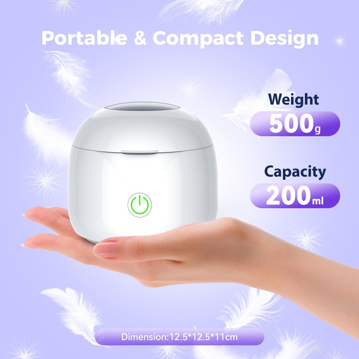 Ultrasonic Retainer Cleaner Machine 45kHz Portable Dental Cleaning Pod for Mouth Guards Aligner Night Guard Braces Jewelry - Damaged Box