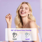 Ultrasonic Retainer Cleaner Machine 45kHz Portable Dental Cleaning Pod for Mouth Guards Aligner Night Guard Braces Jewelry - Damaged Box