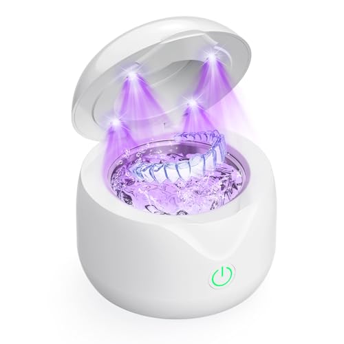 Ultrasonic Retainer Cleaner Machine 45kHz Portable Dental Cleaning Pod for Mouth Guards Aligner Night Guard Braces Jewelry - Damaged Box