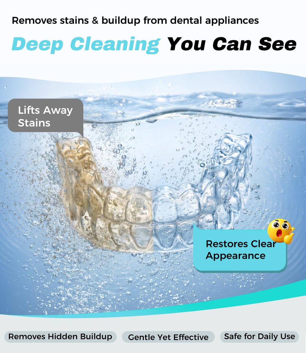 Opilea Ultrasonic Retainer Cleaner Machine - 45kHz Dental Cleaning Pod - Aligners Dentures Mouthguards Night Guards - New