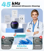Opilea Ultrasonic Retainer Cleaner Machine - 45kHz Dental Cleaning Pod - Aligners Dentures Mouthguards Night Guards - New