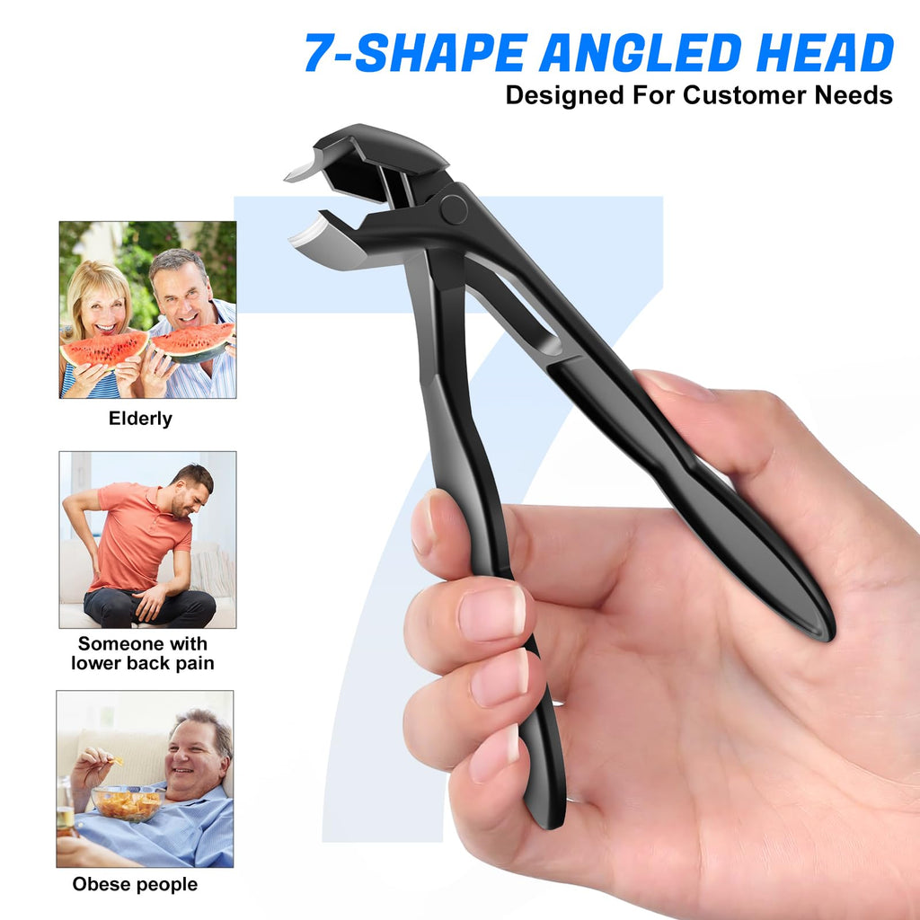 Toenail Clippers for Seniors Thick Ingrown Toenails - Podiatry Grade 6 Piece Set - Heavy Duty Nail Tools - New
