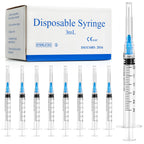3ml Syringes with 23G 25mm Needle - 100 Pack Individually Wrapped Plastic Tube Lab Dispensing Tools for Liquid Refilling Measuring - Damaged Box