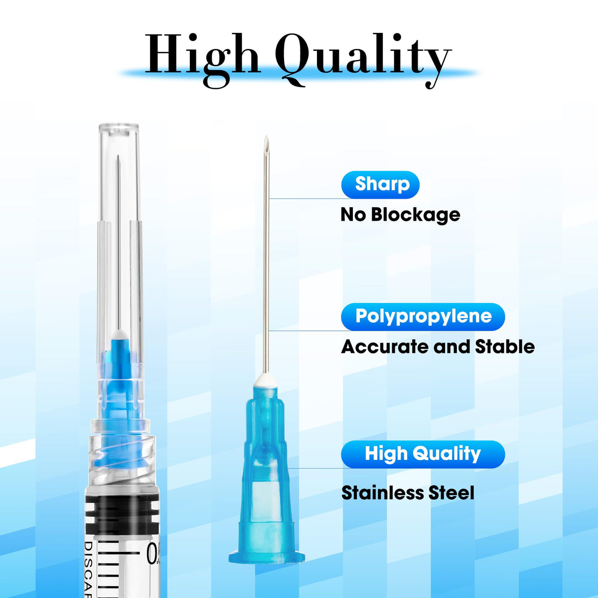 3ml Syringes with 23G 25mm Needle - 100 Pack Individually Wrapped Plastic Tube Lab Dispensing Tools for Liquid Refilling Measuring - Damaged Box