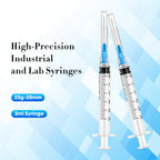 3ml Syringes with 23G 25mm Needle - 100 Pack Individually Wrapped Plastic Tube Lab Dispensing Tools for Liquid Refilling Measuring - Damaged Box