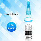 3ml Syringes with 23G 25mm Needle - 100 Pack Individually Wrapped Plastic Tube Lab Dispensing Tools for Liquid Refilling Measuring - Damaged Box