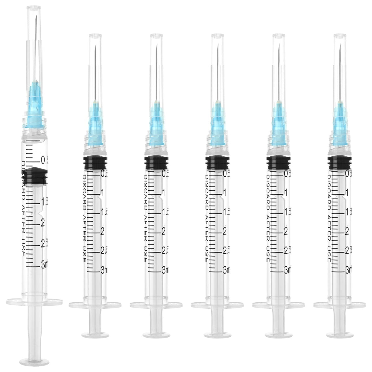 3ml Syringes with 23G 25mm Needle - 100 Pack Individually Wrapped Plastic Tube Lab Dispensing Tools for Liquid Refilling Measuring - Damaged Box