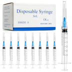3ml Syringes with 23G 25mm Needle - 100 Pack Individually Wrapped Plastic Tube Lab Dispensing Tools for Liquid Refilling Measuring - Damaged Box
