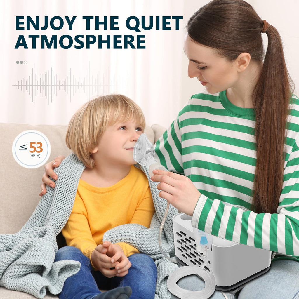 NB220 Compressor Nebuliser Machine for Adults Kids - Compact Quiet Inhaler with Storage Box Home Use - Damaged Box