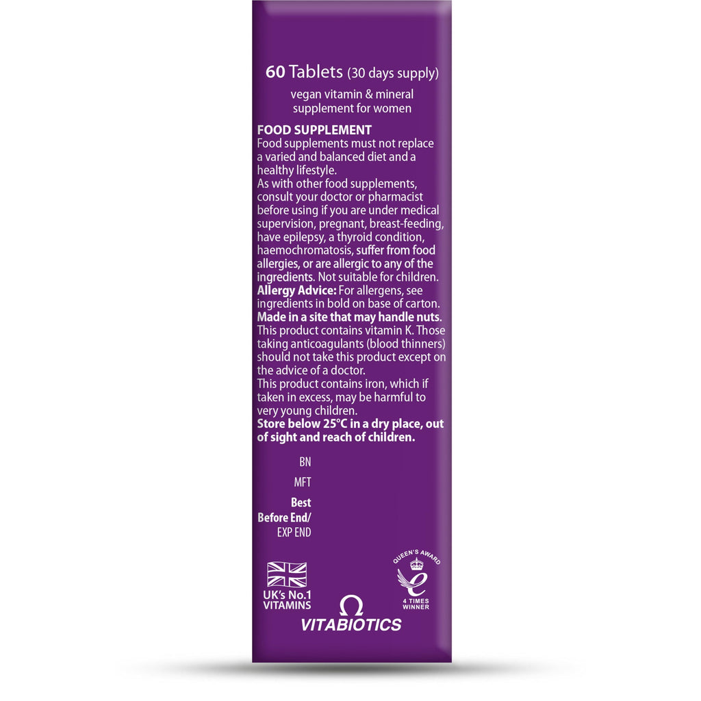 Wellwoman Vegan multivitamin 60 Tablets - Damaged Box - BBE 01/2028