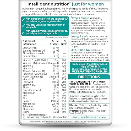Wellwoman Vegan multivitamin 60 Tablets - Damaged Box - BBE 01/2028