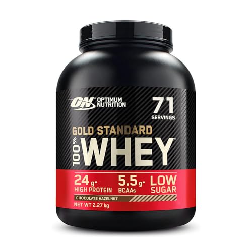 Optimum Nutrition Gold Standard 100% Whey Protein Powder Chocolate Hazelnut 2.27kg 71 Servings Muscle Recovery BCAA - New - BBE 03/2028