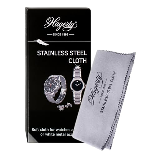 Hagerty Stainless Steel Cleaning Cloth 36x30cm - Impregnated Cotton Watch Jewellery Care Metal Polish - Damaged Box