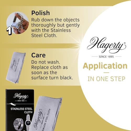 Hagerty Stainless Steel Cleaning Cloth 36x30cm - Impregnated Cotton Watch Jewellery Care Metal Polish - Damaged Box