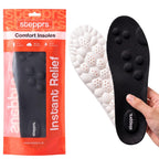Original Stepprs 4D Memory Foam Thermal Insoles - Arch Support Massage Comfort - Men Women Black EU 43-44 - Damaged Box